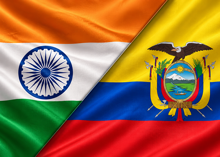 Banderas de India y Ecuador Unidas